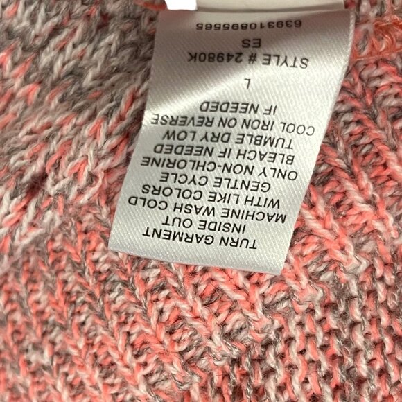Takeout Cardigan Sweater Pink Grey Size Large - Picture 6 of 6